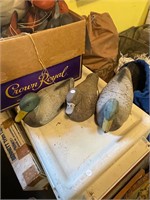 3 Vintage Paper Mache JC Higgins Ducks Decoys