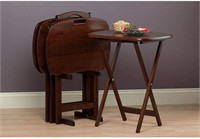 Lucca 5-Piece Snack Table Set, Walnut Finish