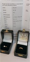 14K GOLD & DIAMOND WEDDING RING & BAND SET - COA