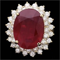 AIGL 20.40 Cts Natural Ruby Diamond Ring