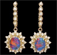 AIGL 5.00 Cts Opal Diamond Earrings