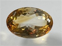 Certified 14.65 Cts Natural Oval Cut Citrine