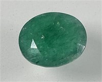 Certified 5.90 Cts Natural Oval Cut Emerald