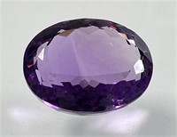Certified 17.40 Cts Natural Oval Cut Amethyst