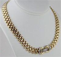 18 Kt Yellow Gold Diamond Choker Necklace