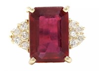 13.58 Cts Natural Ruby Diamond Ring