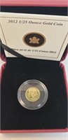RCM 2012 1/25 OUNCE GOLD 1 CENT COIN