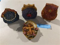 Purse figurines and decor lot of 4