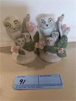 Owl family figurines lot of 2