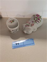 Cat Figurine and ring holder lot of 2