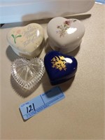 Heart jewelry boxes lot of 4
