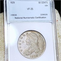 1829 Capped Bust Half Dollar NNC - VF35