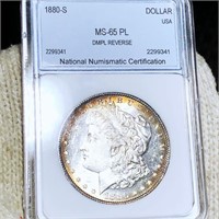 1880-S Morgan Silver Dollar NNC - MS 65 PL DMPL RV