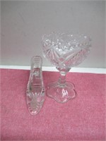 Glass Shoe And Candy Dish