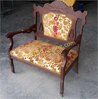 Antique Padded Wood Chair