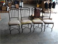 4 Metal Padded Chairs