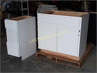 2 White Base Cabinets