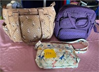 845 - 3 QUILTED PURSES (P19)