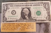 Collectible $1 and $2 bills