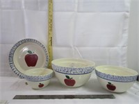 Stone Ware Apple Mixing Bowls