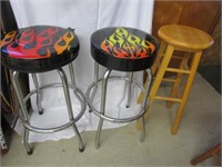 3 Stools - One Cushion Needs Repair - Pick up only