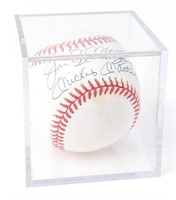 Mickey Mantle Joe DiMaggio Signed Baseball AAU COA