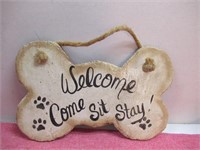 Slate  Welcome Dog bone Sign