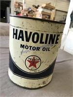 TEXACO HAVOLINE MOTOR OIL GALLON CAN, NO TOP