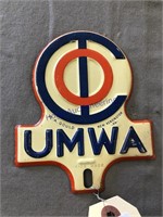 UMWA TIN SIGN, 4 X 5"