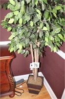 Artificial Ficus Tree in a Wooden Planter (R4)