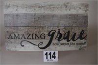 Wooden Amazing Grace Sign 24x14" (R5)