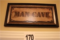 Framed Man Cave Sign 11x23" (R1)