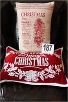 (2) Christmas Themed Pillows (R1)