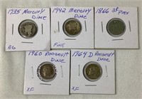 Miscellaneous lot of silver coins US