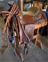 16" Model "F" Eamor Roping Saddle w/Blanket,