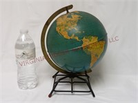 Vintage Replogle Simplified 8" Globe ~ Metal