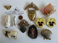 Vintage Fashion Brooches & Pins ~ Lot of 11