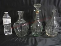 Vintage Glass Decanters / Bottles ~ Lot of 3