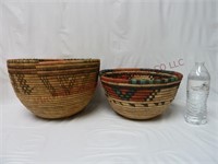 Hand Woven Geometric Design Coil Baskets ~ 2