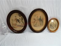 Oval Wood Framed Victorian Fashion Prints ~ 3
