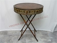 Decorative Metal Side Table ~ Folds for Storage