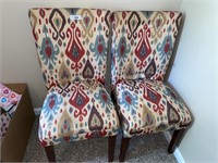 2 covered matching chairs.