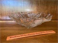 Mikasa crystal bowl with orchid pattern & ruffled