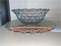Fostoria punch bowl with service plate