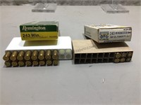 243 Win ammo 22 cartridges.