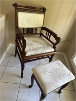Beautiful chair and stool. Stool opens for