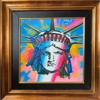 Peter Max Statue Of Liberty Art On Canvas