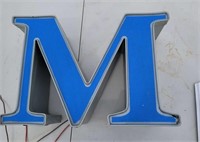 Marquee Sign Capital letter M 12V DC LED Lighted
