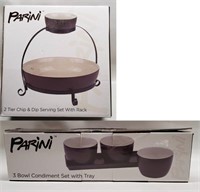 NEW Parini Chip & Dip Set & Condiment Tray