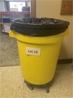 Plastic Trash Can on Casters